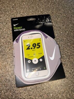Nike Pocket Arm Band in Light Lavender with White Swoosh